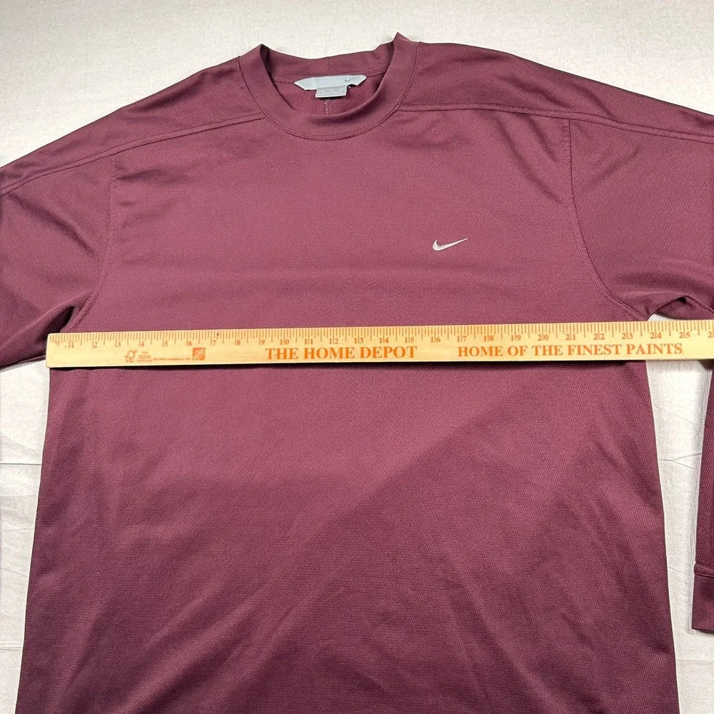 Vintage Nike Shirt Mens XL Performance Maroon Burgundy Swoosh Athletic Y2K Solid